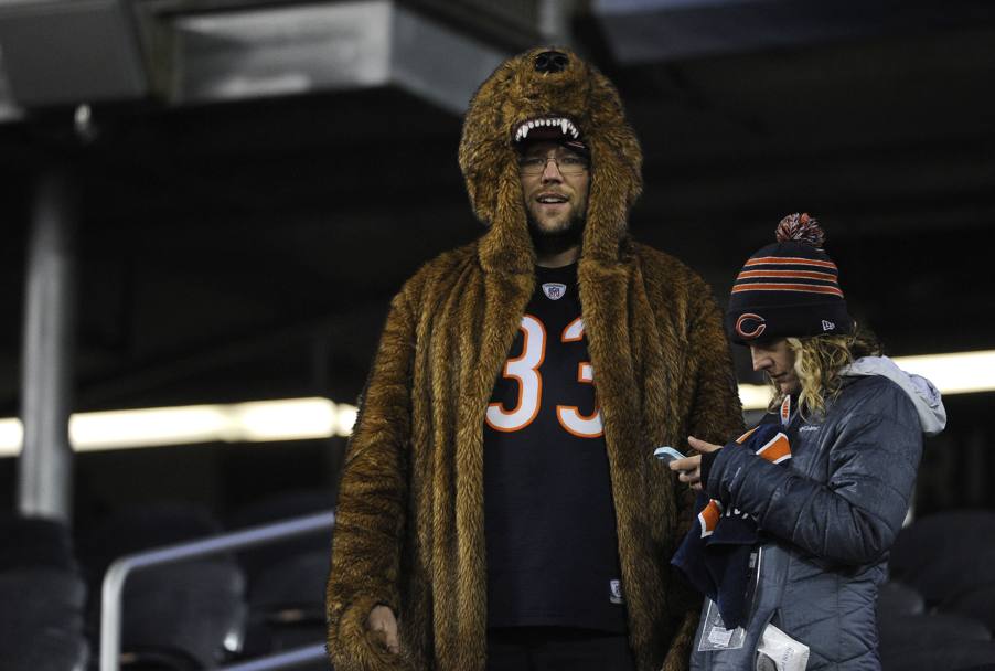 Un tifoso dei Chicago Bears ribadisce il suo amore per la squadra degli 